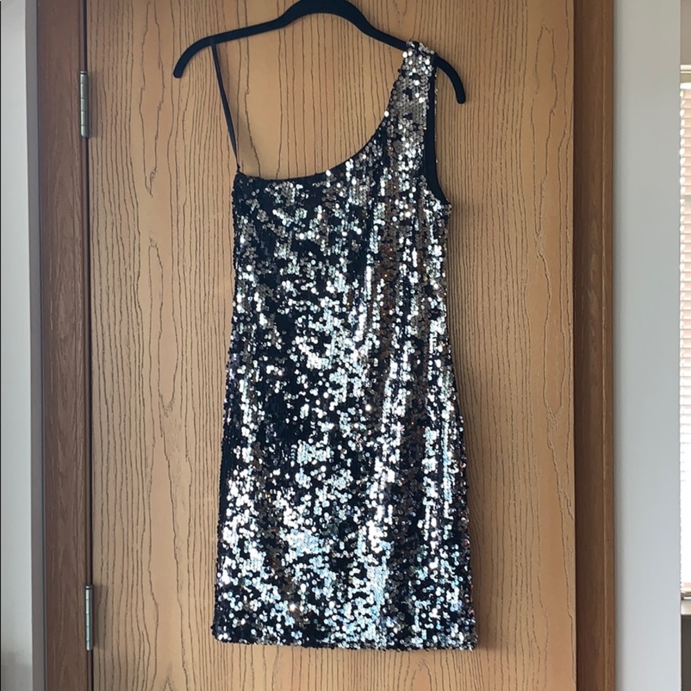 Sequenced One Shoulder Dress